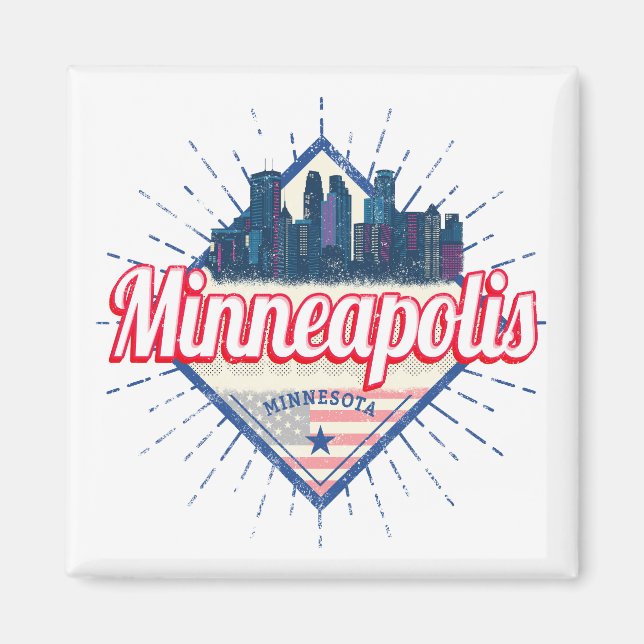 Minneapolis Minnesota USA Skyline United States Magnet (Front)