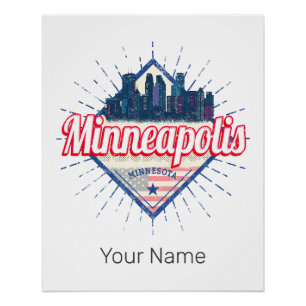 Minneapolis Minnesota USA Skyline United States Poster