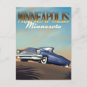 Minneapolis, Minnesota vintage travel poster Postcard
