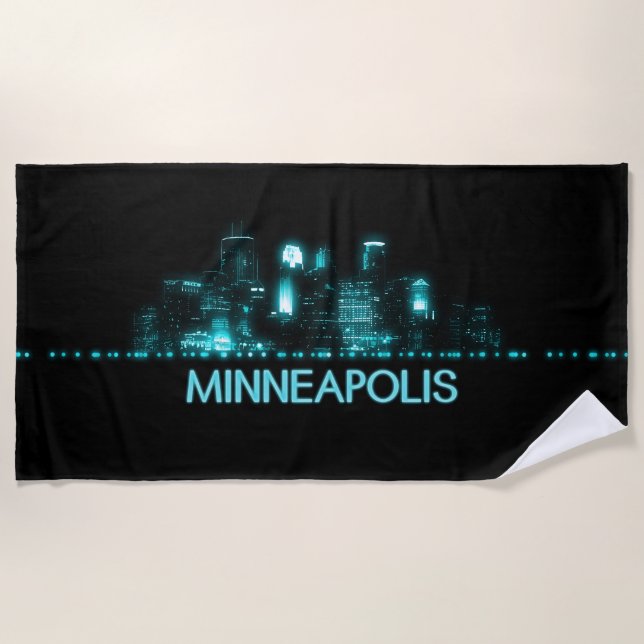 Minneapolis Skyline Beach Towel (Front)
