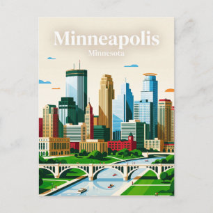 Minneapolis Skyline USA Postcard