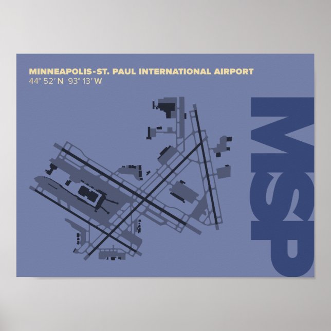 Minneapolis-St. Paul Airport (MSP) Diagram Poster (Front)