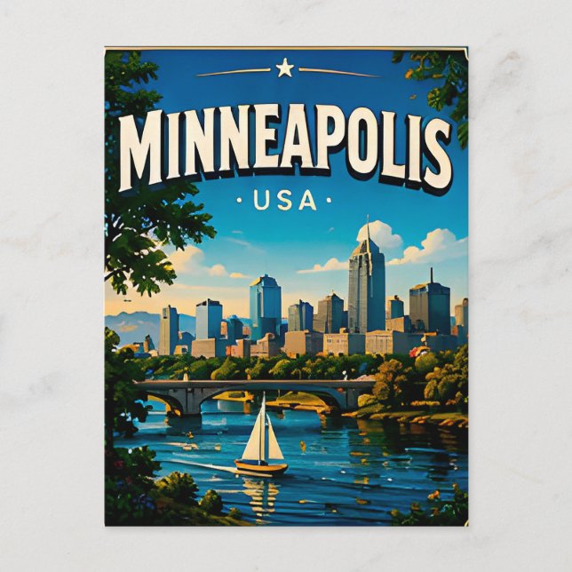 Minneapolis Stone Arch Bridge Keepsake Postcard (Front)