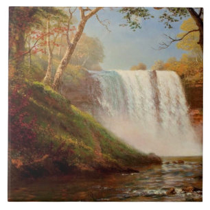 Minnehaha Falls, fine art by Albert Bierstadt Ceramic Tile