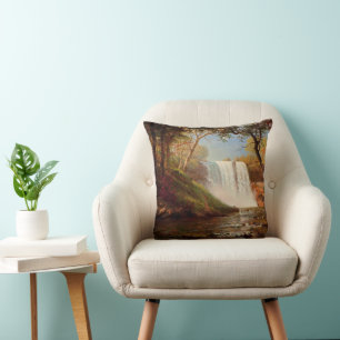 Minnehaha Falls, fine art by Albert Bierstadt, Cushion