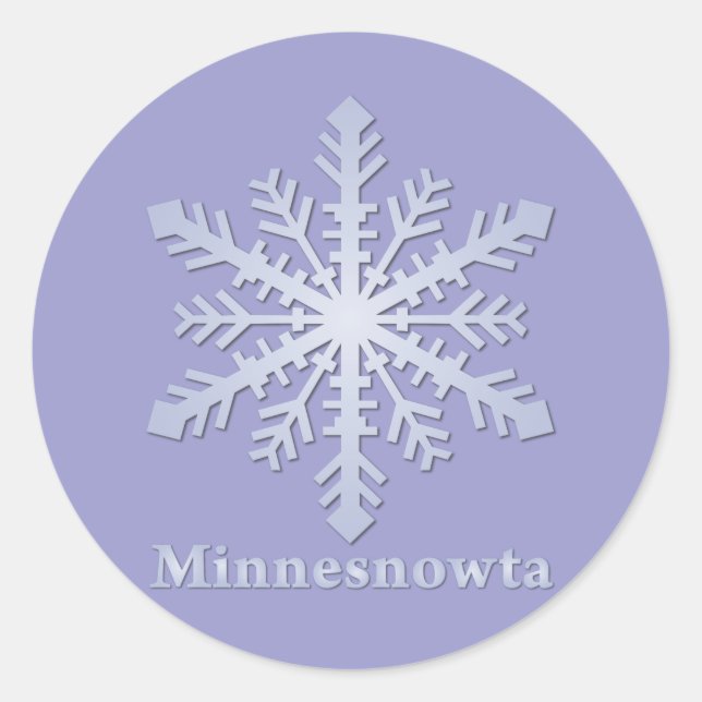 Minnesnowta Blue Snowflake Classic Round Sticker (Front)