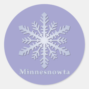 Minnesnowta Blue Snowflake Classic Round Sticker