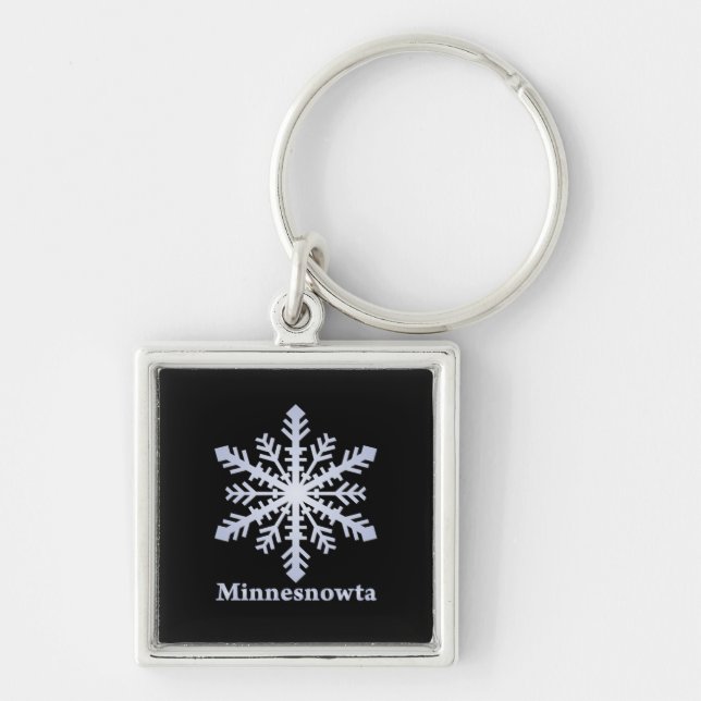 Minnesnowta Blue Snowflake Key Ring (Front)