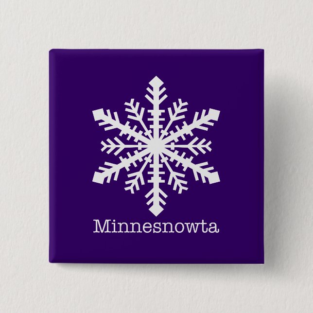 Minnesnowta Snowflake 15 Cm Square Badge (Front)