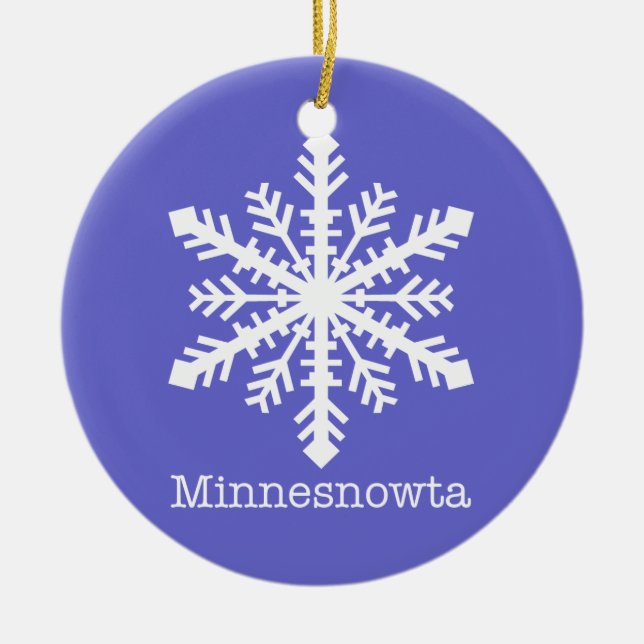 Minnesnowta Snowflake Ceramic Ornament (Front)