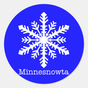 Minnesnowta Snowflake Classic Round Sticker
