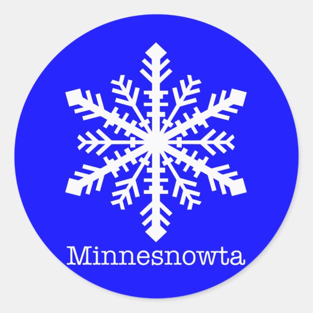 Minnesnowta Snowflake Classic Round Sticker (Front)