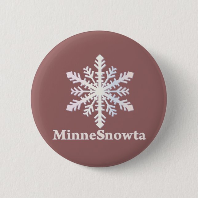 MinneSnowta with Snowflake 6 Cm Round Badge (Front)