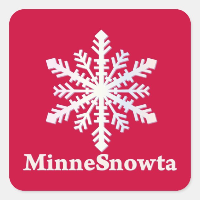 MinneSnowta with Snowflake Square Sticker (Front)