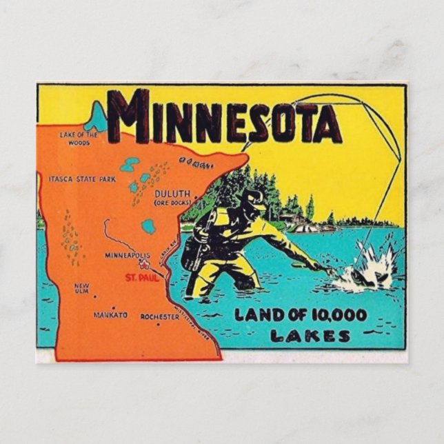 Minnesota 10,000 Lakes Postcard (Front)