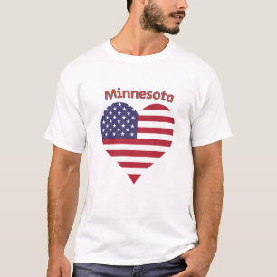 Minnesota American Flag Heart T-Shirt