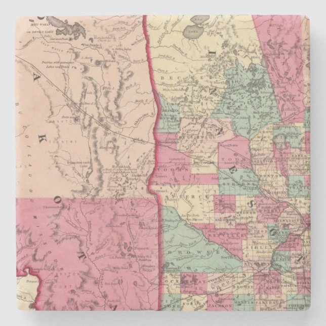 Minnesota and Dakota Stone Coaster (Front)