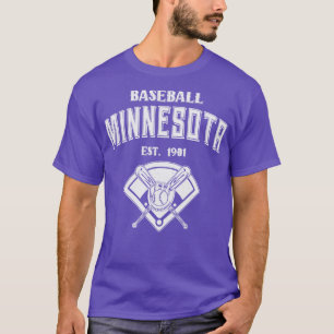 Minnesota Baseball Est 1901 Vintage White Text T-Shirt