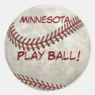Minnesota Baseball Play Ball! American Past-time Classic Round Sticker