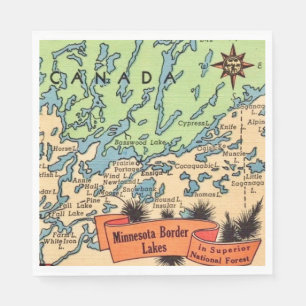 Minnesota Border Lakes Napkin