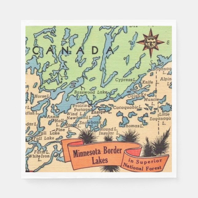 Minnesota Border Lakes Napkin (Front)
