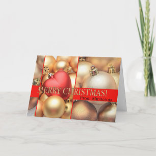 Minnesota  Christmas Card, state specific Holiday Card