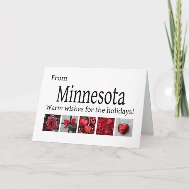 Minnesota  Christmas Card, state specific Holiday Card (Front)