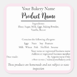 Minnesota Cottage Food Business Pink Baking Label