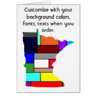Minnesota Customise colourful card how you want