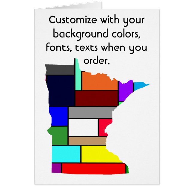 Minnesota Customise colourful card how you want (Front)