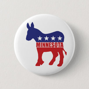 Minnesota Democrat Donkey 6 Cm Round Badge