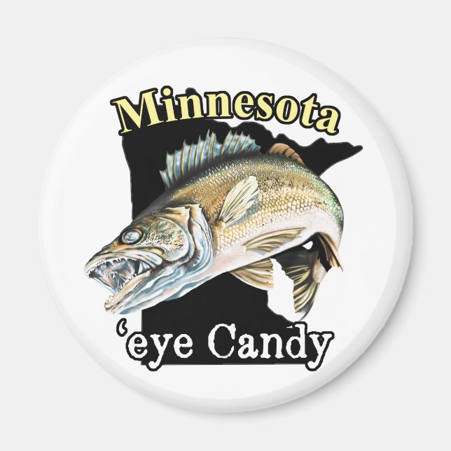 Minnesota 'Eye Candy Funny Walleye Fishing Magnet (Front)