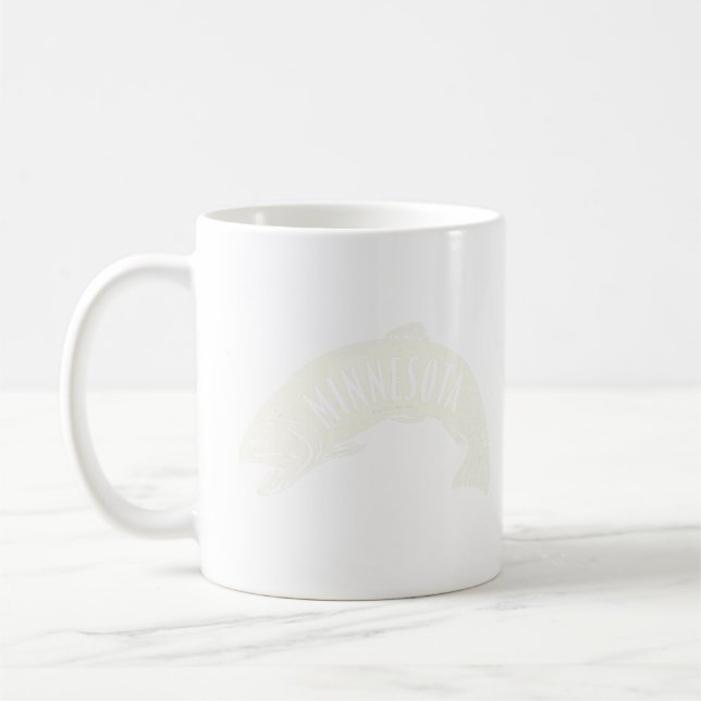 Minnesota Fish Wordmark Tan  Coffee Mug (Left)