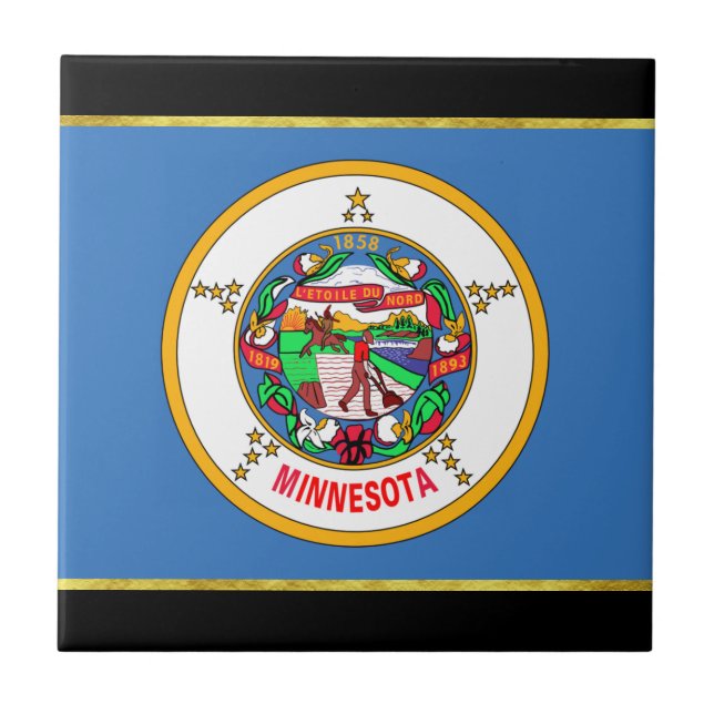 Minnesota flag ceramic tile (Front)
