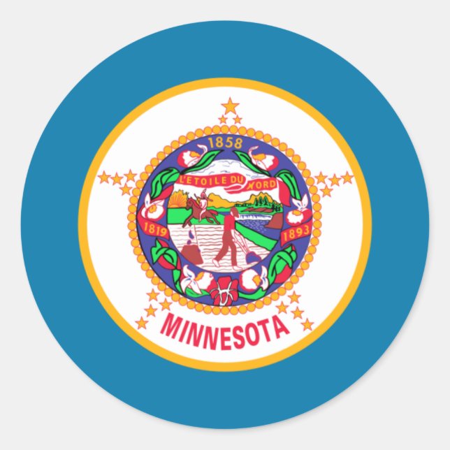 Minnesota Flag Classic Round Sticker (Front)