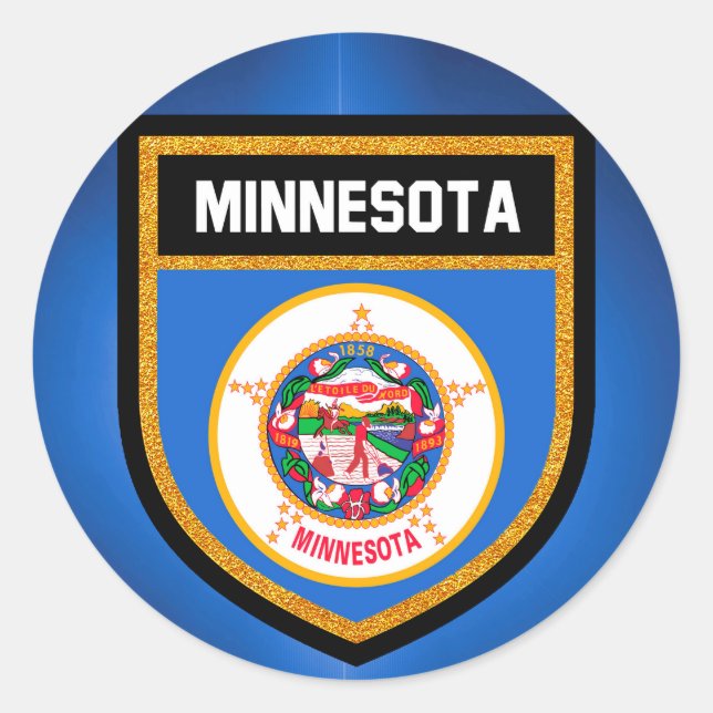Minnesota Flag Classic Round Sticker (Front)