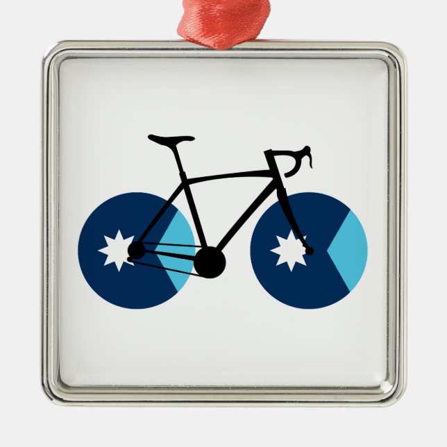 Minnesota Flag Cycling Metal Ornament (Front)