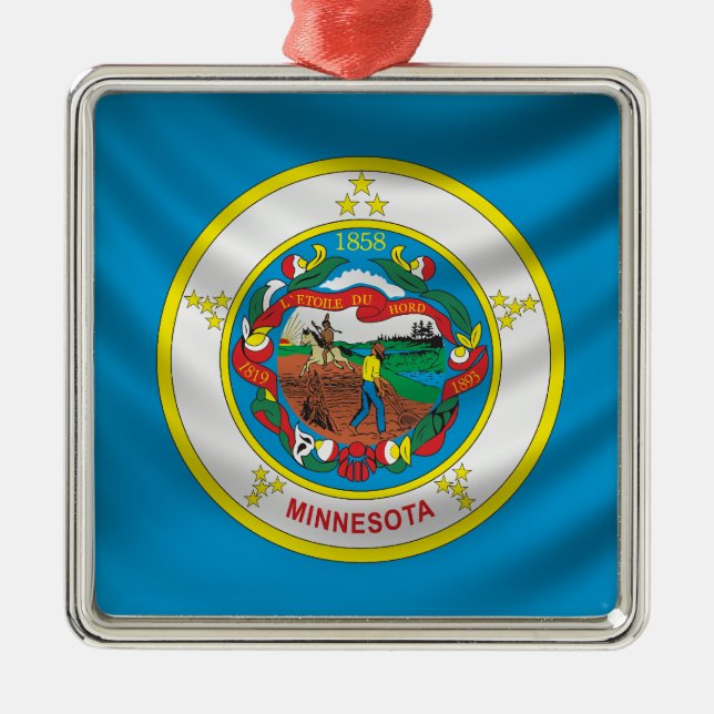 Minnesota Flag Metal Ornament (Front)
