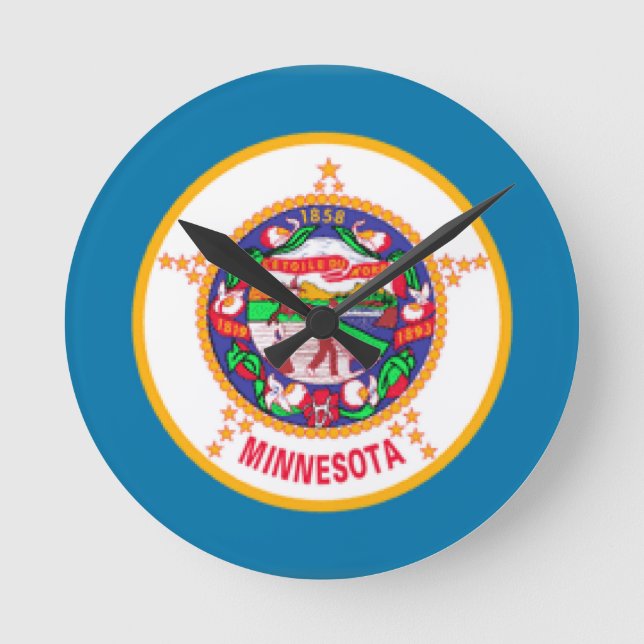 Minnesota Flag Round Clock (Front)