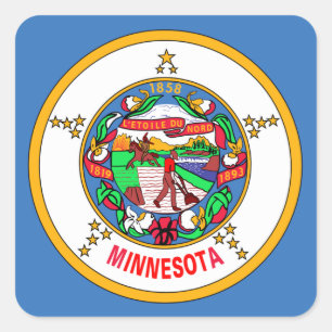 Minnesota flag square sticker