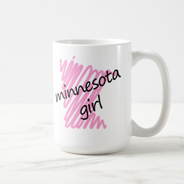 Minnesota Girl with Scribbled Minnesota Map Coffee Mug (Right)