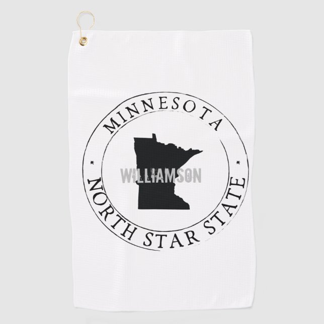 Minnesota Golf Towel State Personalized (Front)