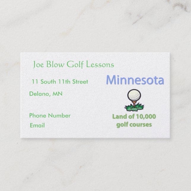 Minnesota Golfer Appointment Card (Front)
