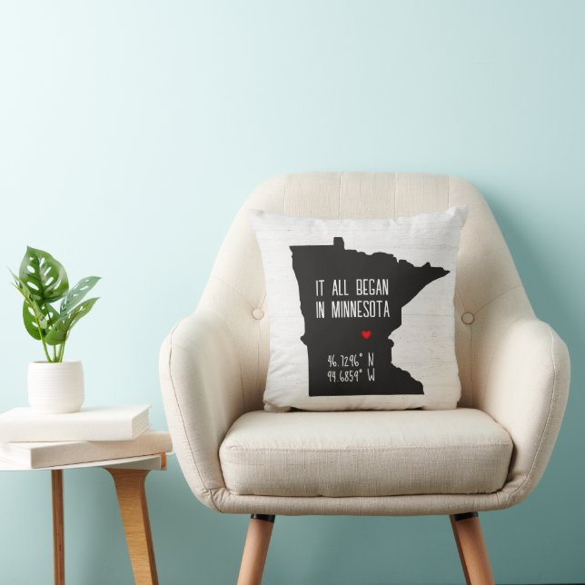 Minnesota GPS Coordinates with Heart Cushion (Chair)