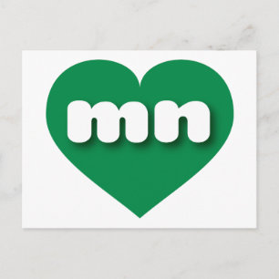 Minnesota green heart - I love mn Postcard