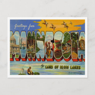 Minnesota Greetings From US States Postcard