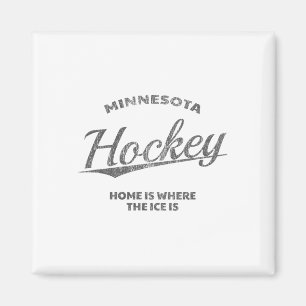 Minnesota Hockey, Home Is Where The Ice Is, Retro- Magnet