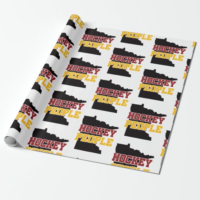 Minnesota Hockey People Wrapping Paper (Unrolled)