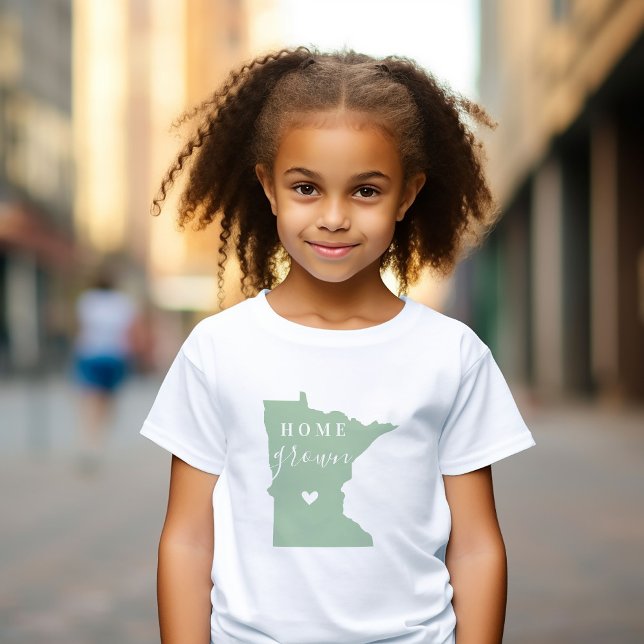 Minnesota Home Grown | Editable Colours State Map Baby T-Shirt (Creator Uploaded)