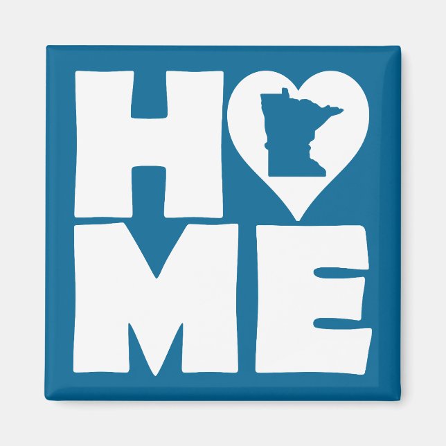 Minnesota Home Heart State Fridge Magnet (Front)